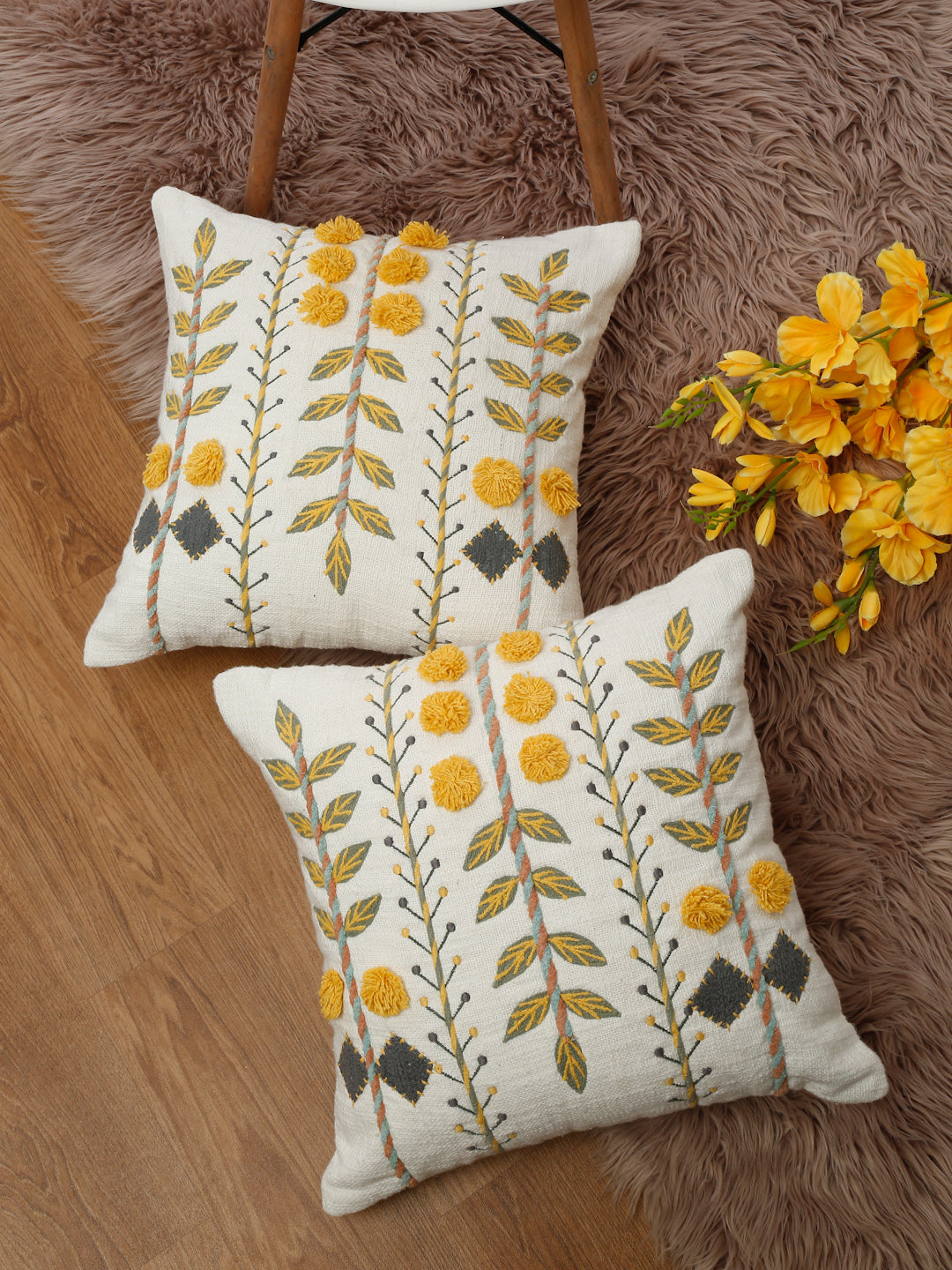 Sunbloom Stitch Cushion Cover