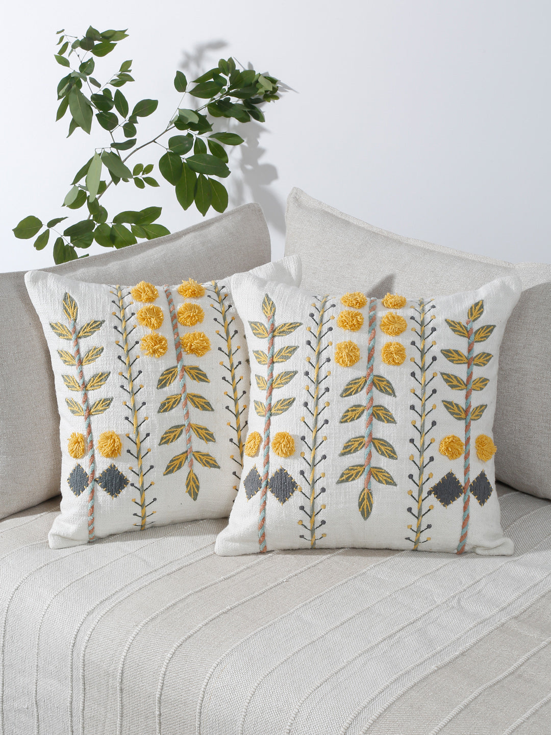 Sunbloom Stitch Cushion Cover