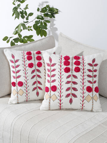 Roselle Embroidered Cushion Cover