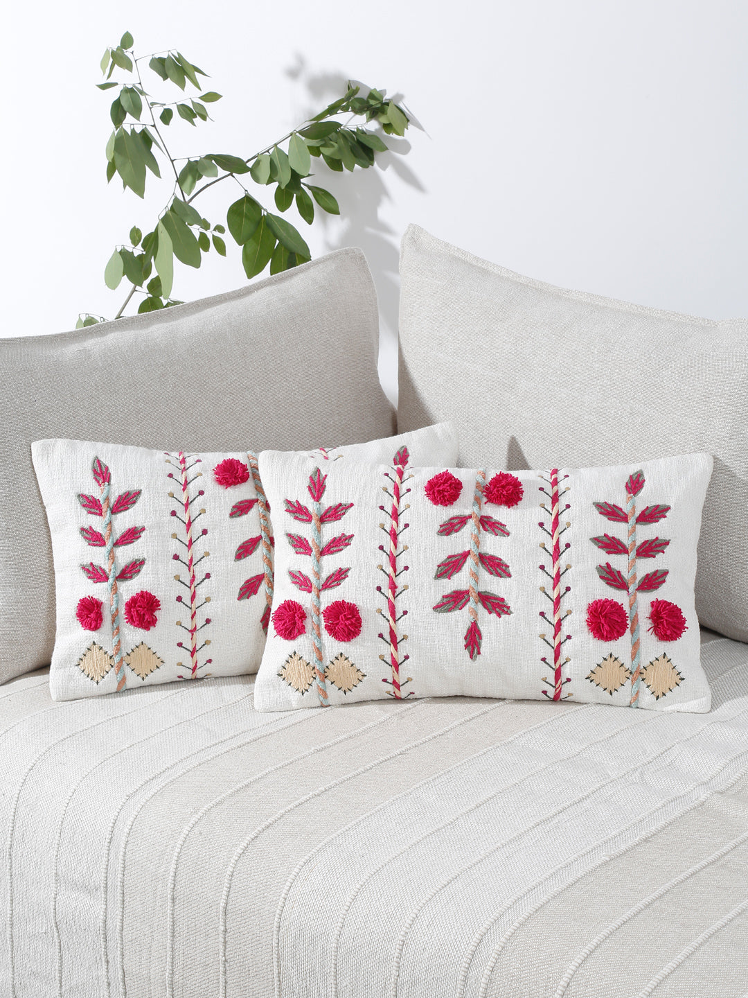Roselle Emb Accent Cushion Cover