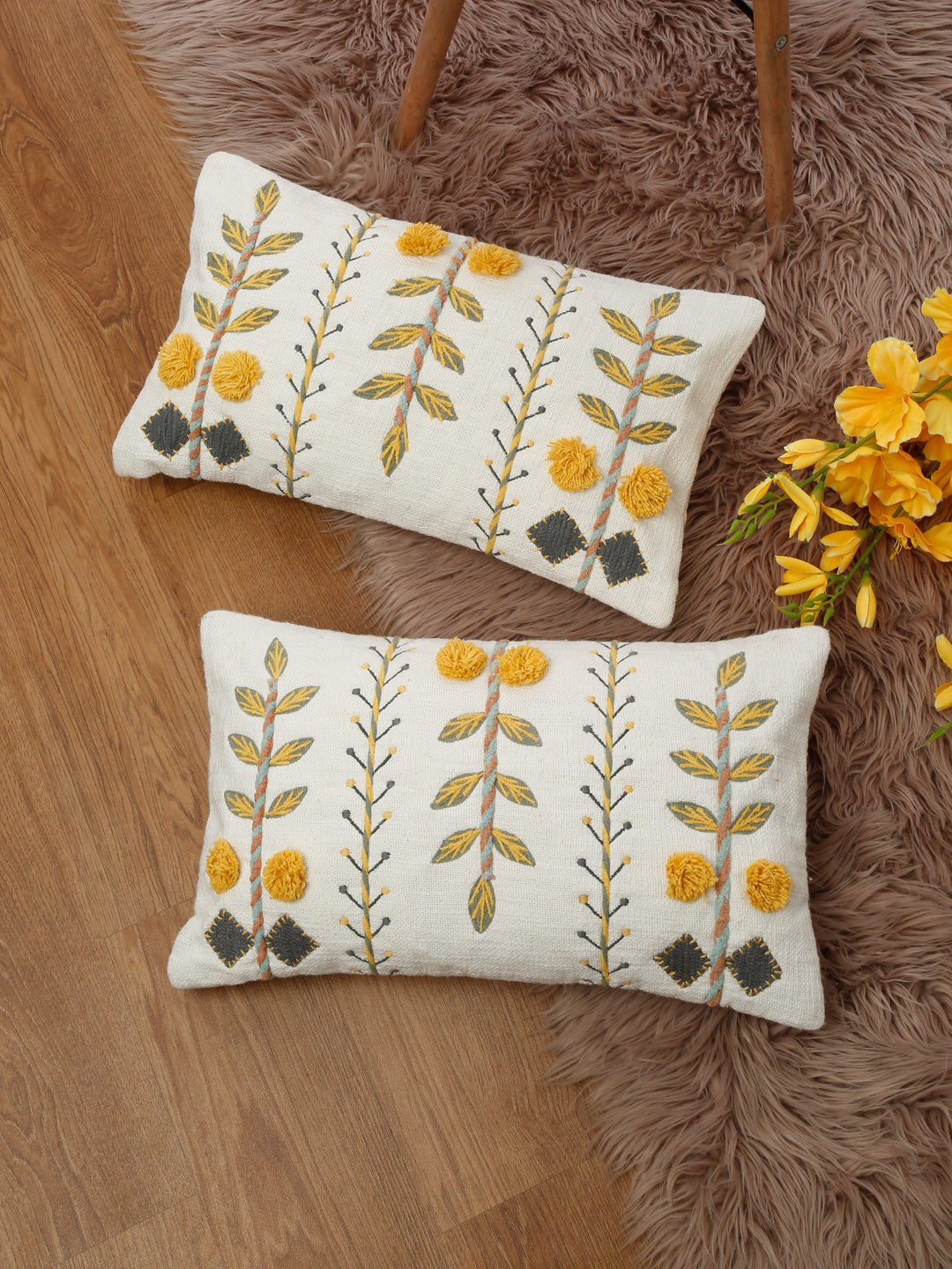 Marigold Bloom Cushion Cover