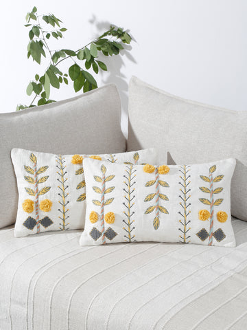 Marigold Bloom Cushion Cover