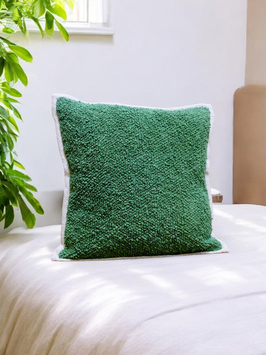 Solid Woven Green Pillow Cover