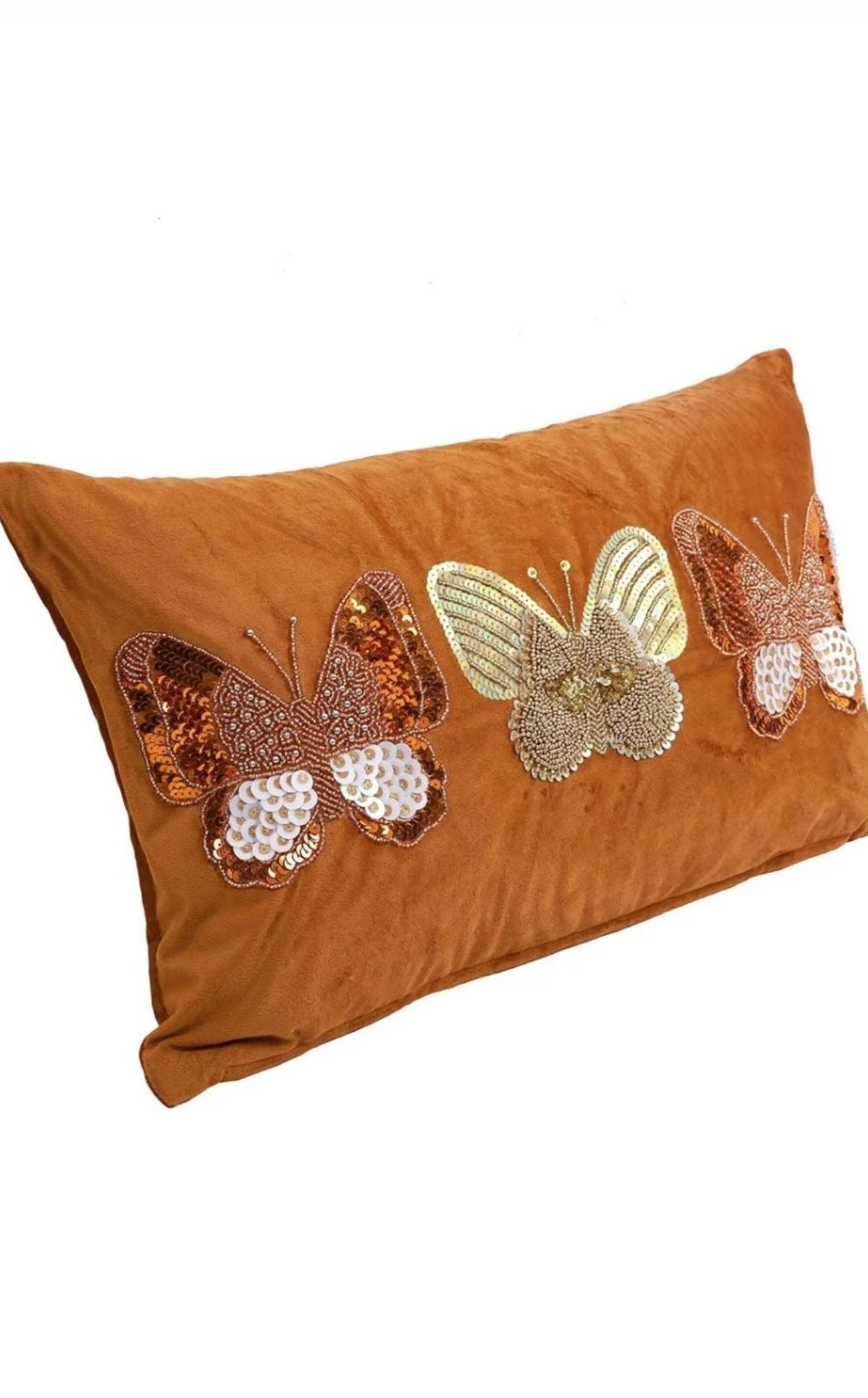 Rust Butterfly Velvet Pillow Cover Set of 2