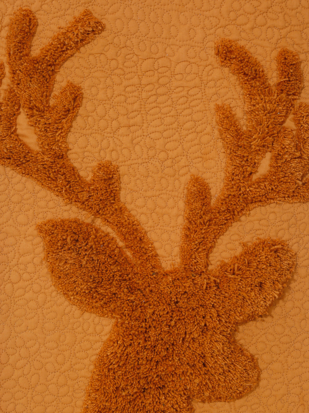 Pumpkin Spice Reindeer Tufted and Quilted Table Runner