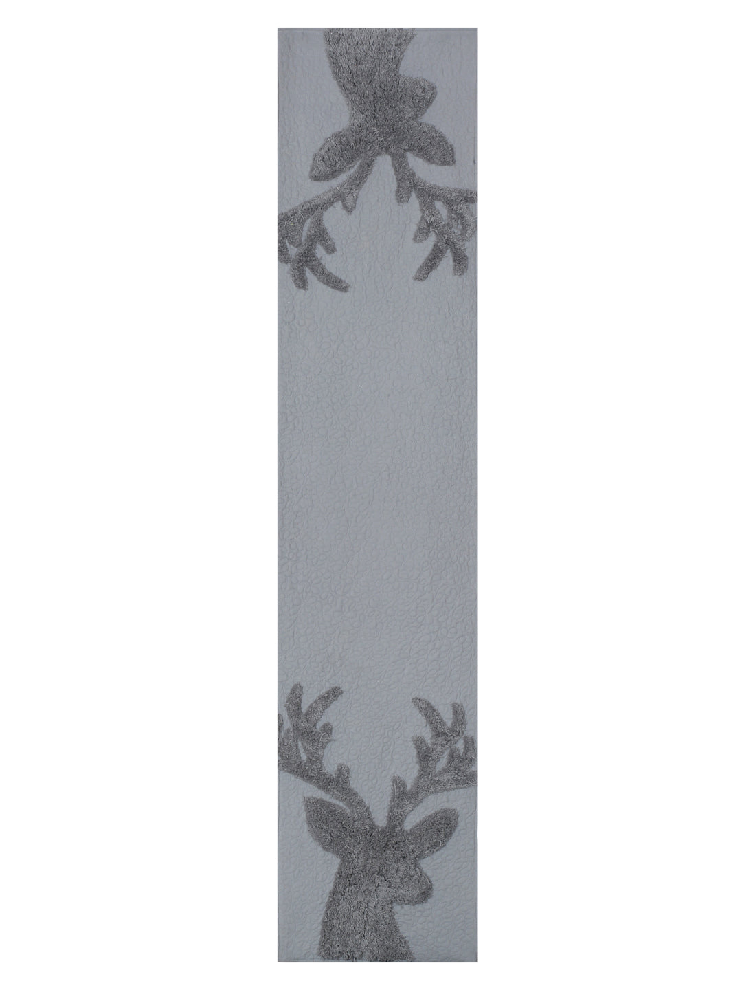 Gray Reindeer Tufted and Quilted Table Runner