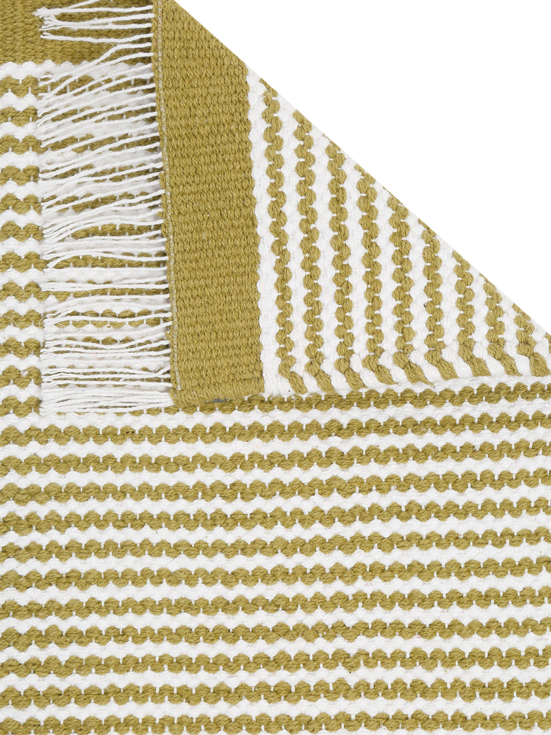 Olive Green Woven Stripe Table Placemats