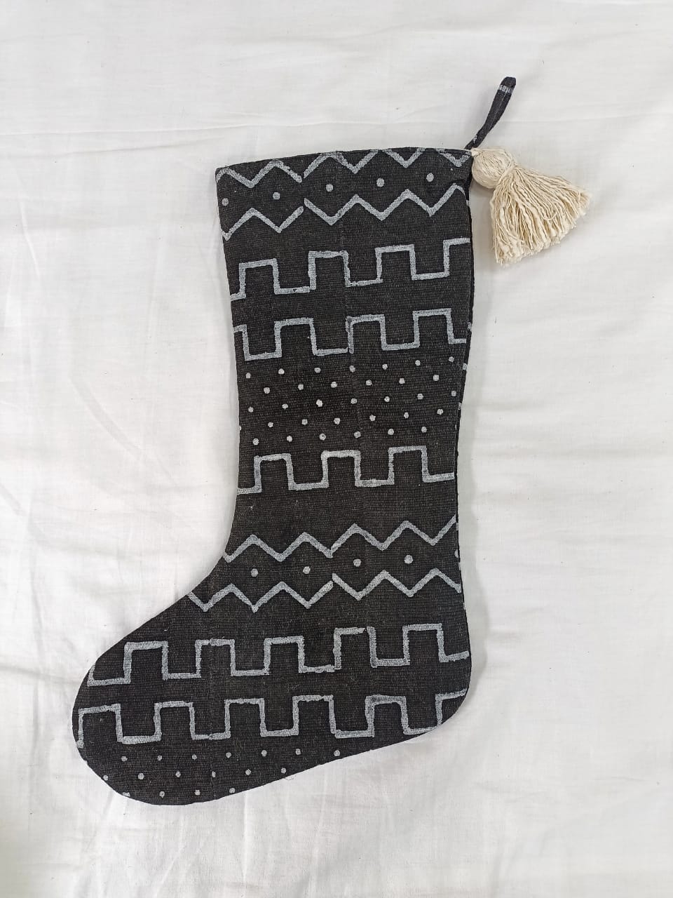 Geometric pattern cotton stocking