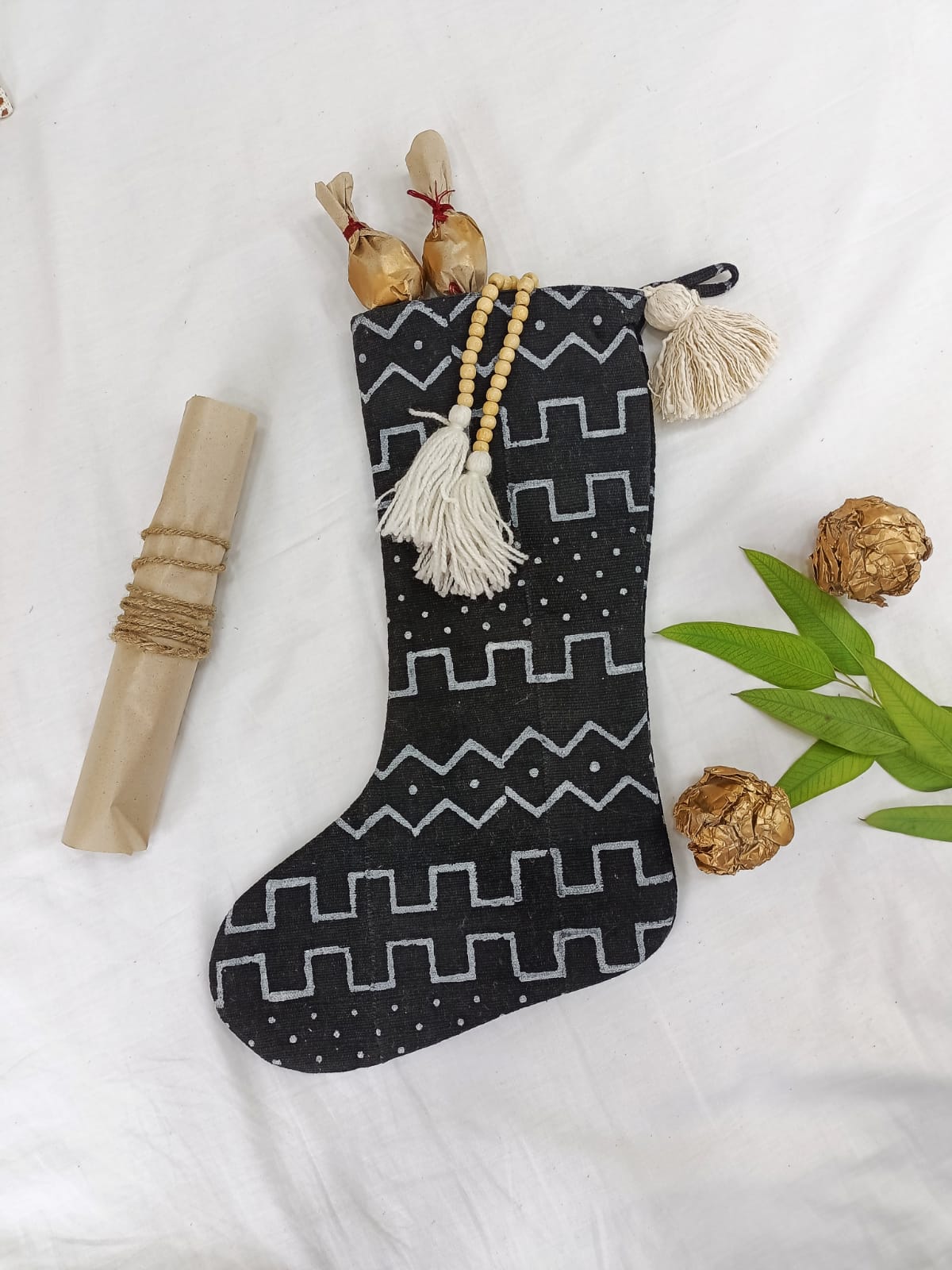 Geometric pattern cotton stocking