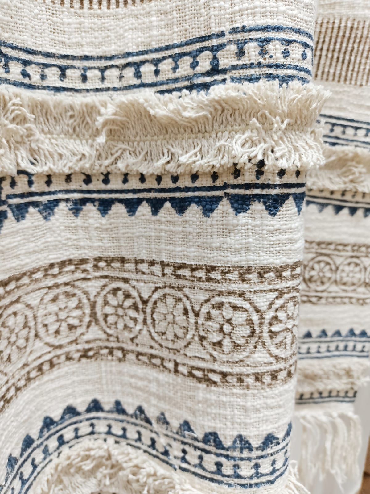 Hand block Printed Cotton Throw Blanket