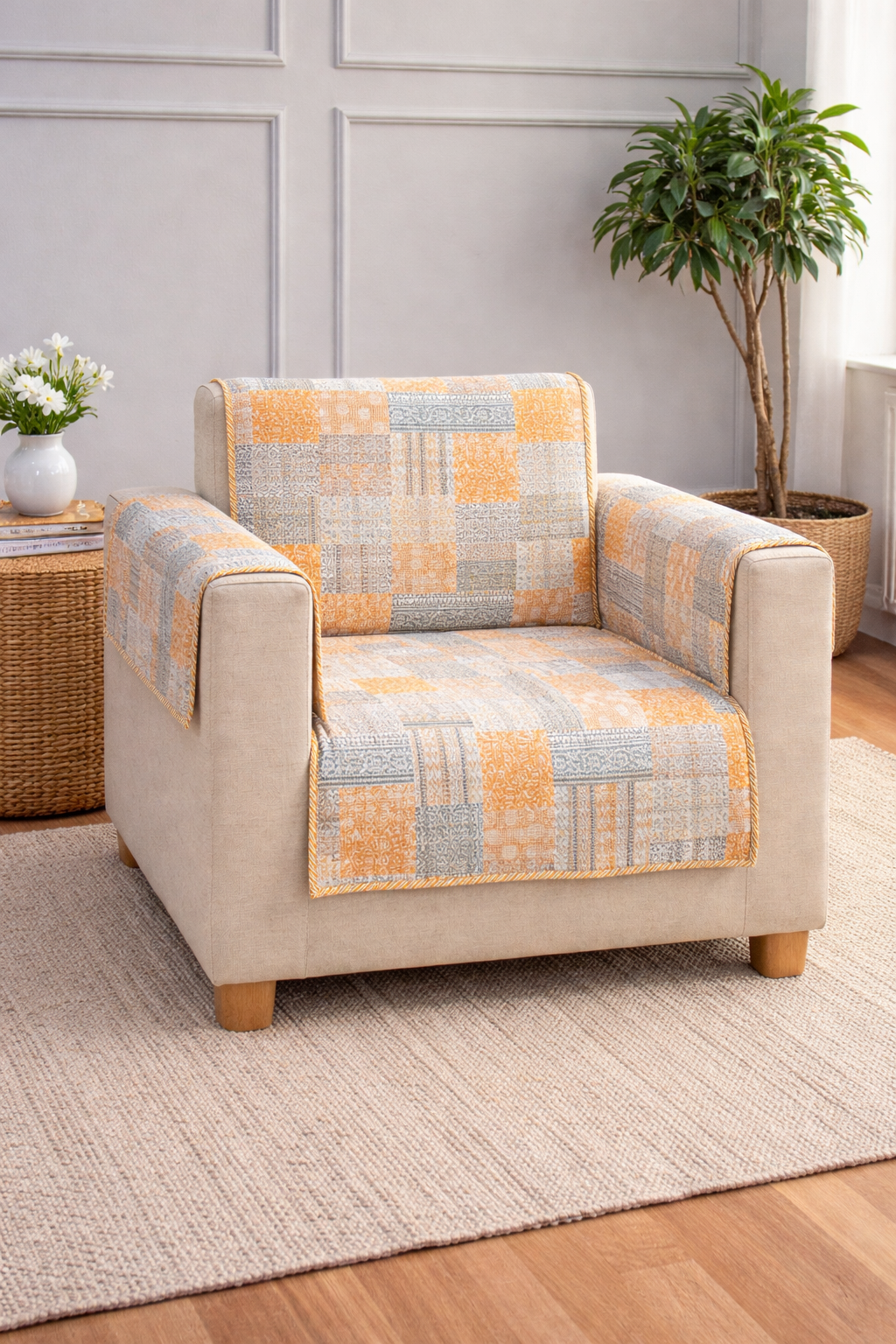 Mosaic Quilted Sofa Cover