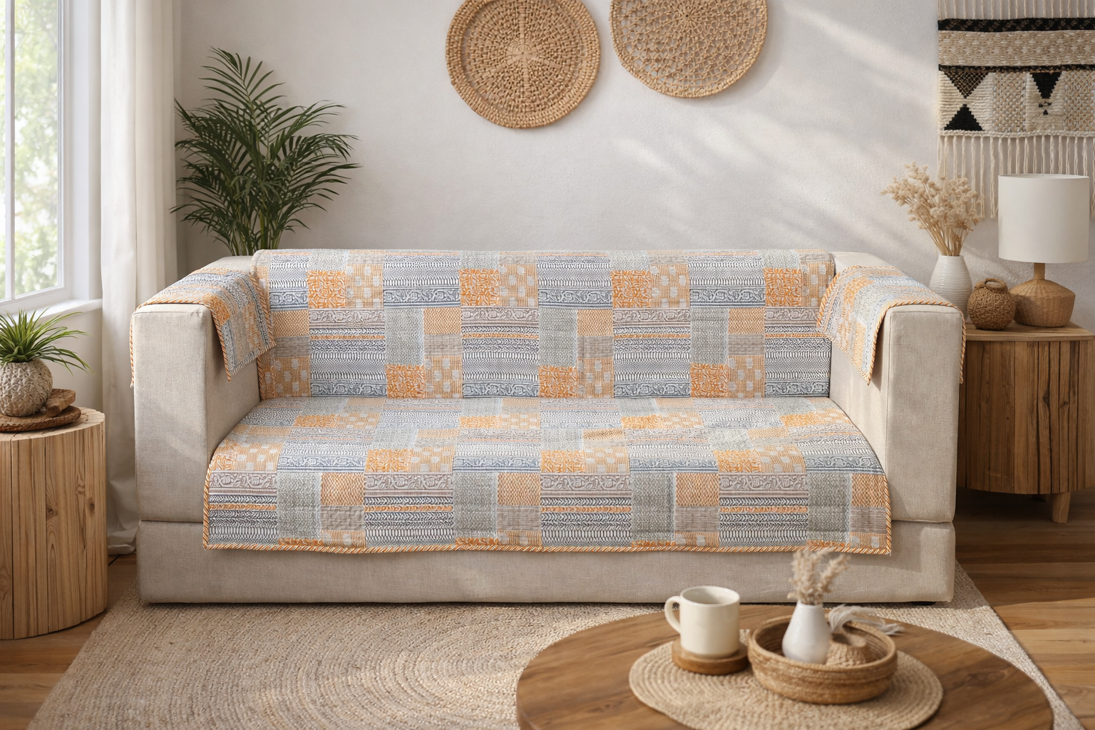 Mosaic Quilted Sofa Cover