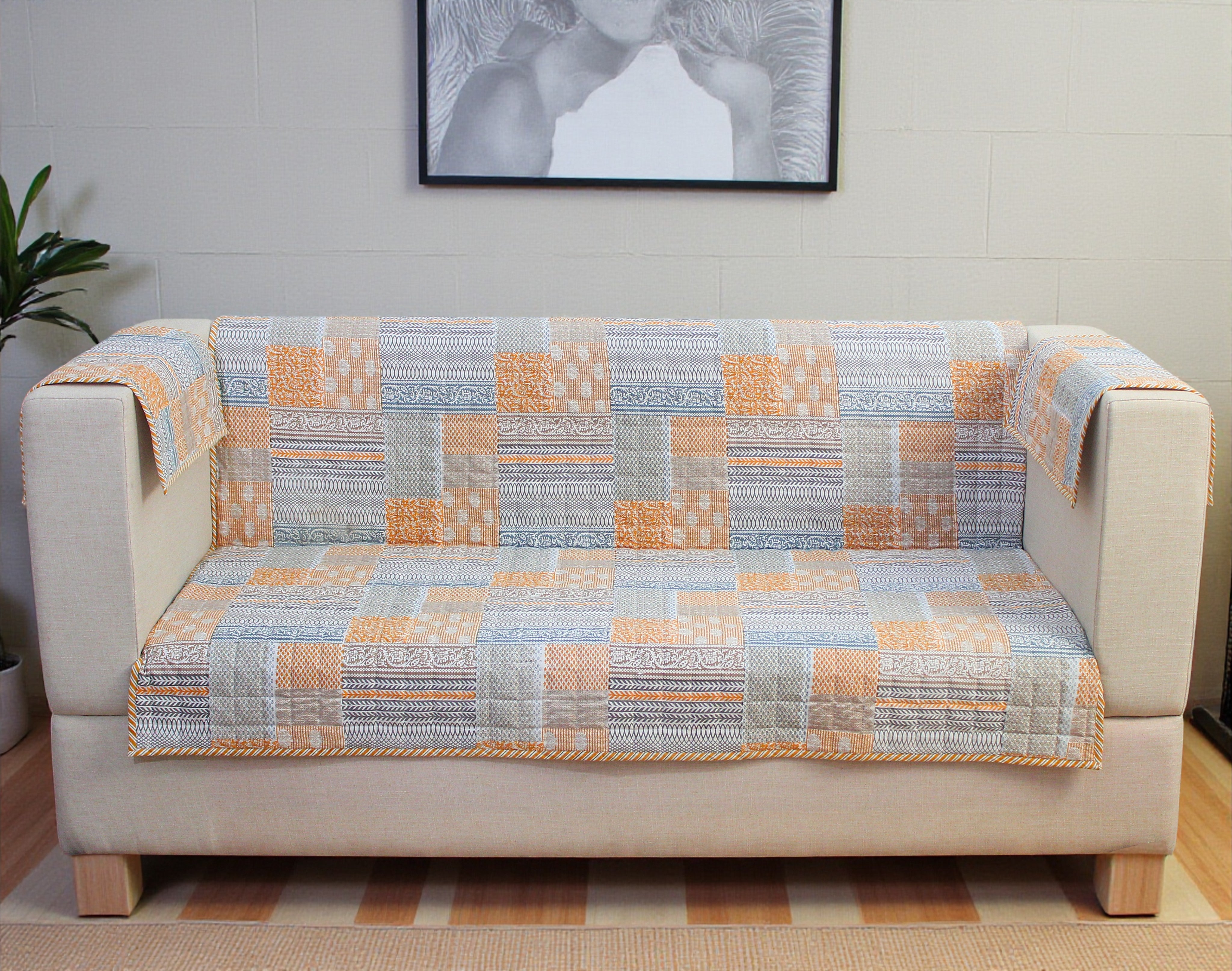 Mosaic Quilted Sofa Cover