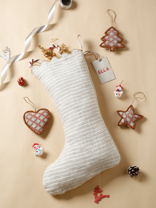 Handmade cotton striped stocking