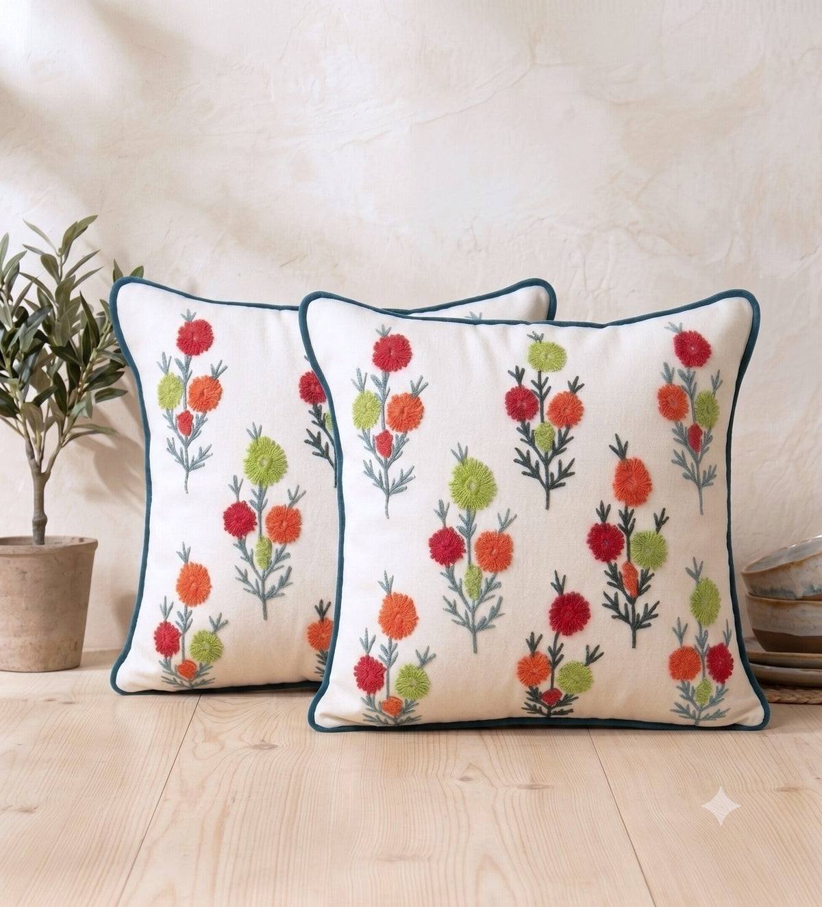 Meadow Bloom Cushion Covers – Set of 2