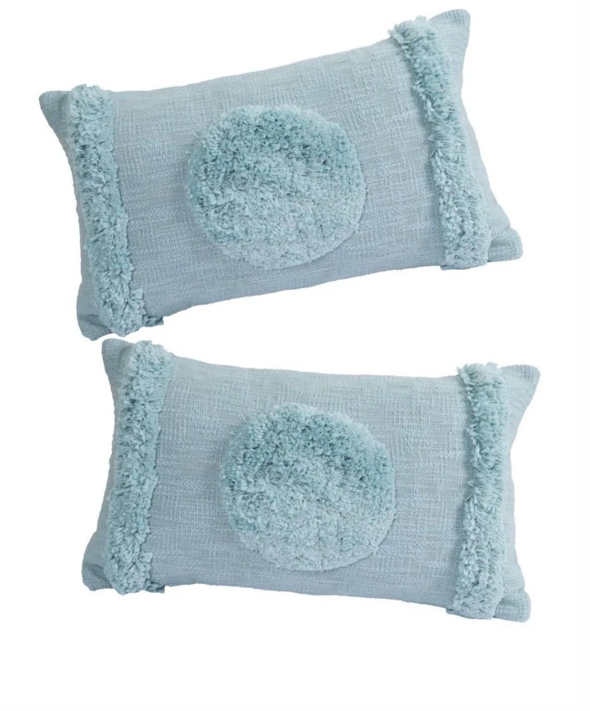 Blue Mist Tufted Cushion Cover – Set of 2