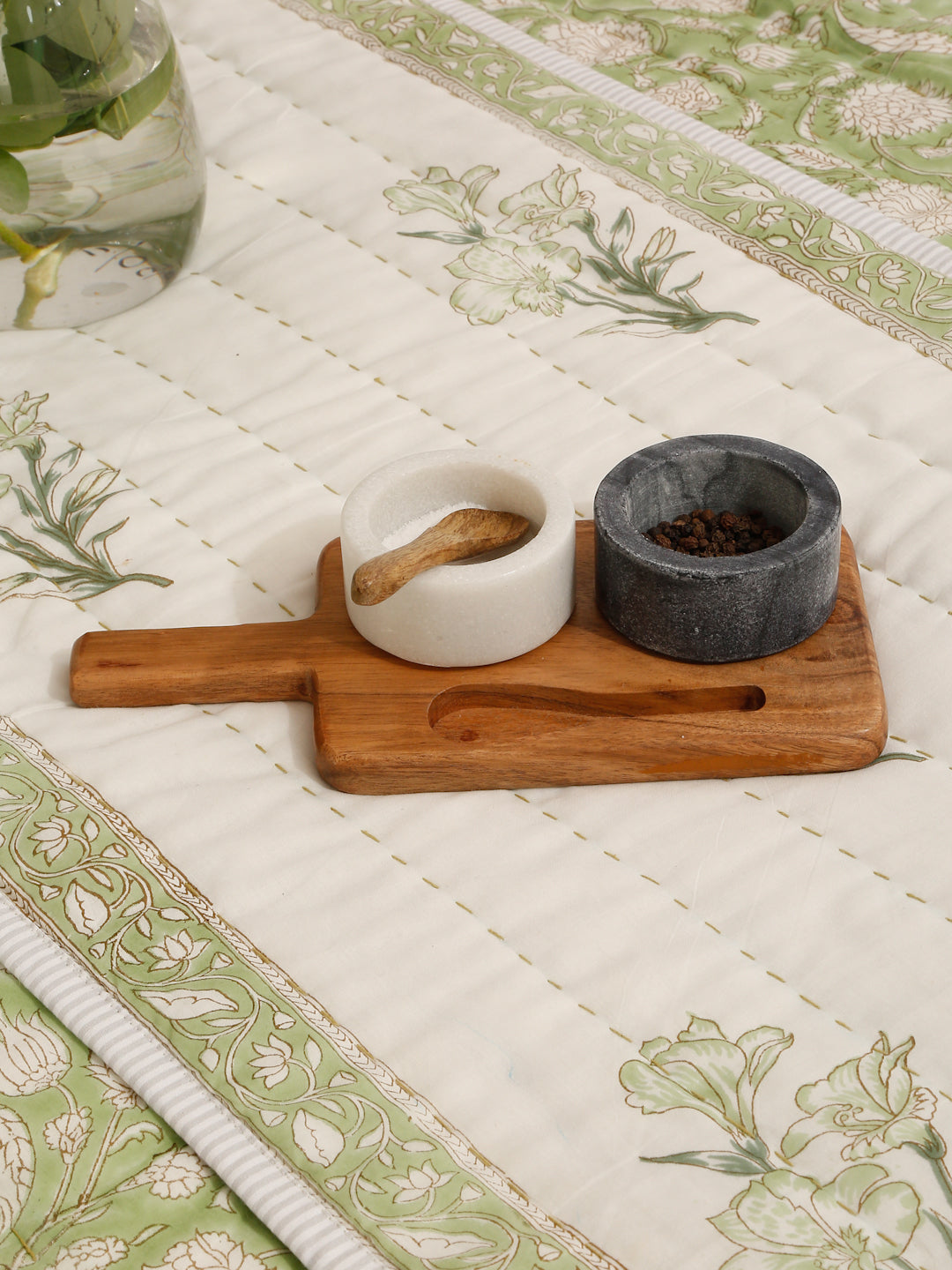 Kantha Quilted Hand Block Printed Table Runner