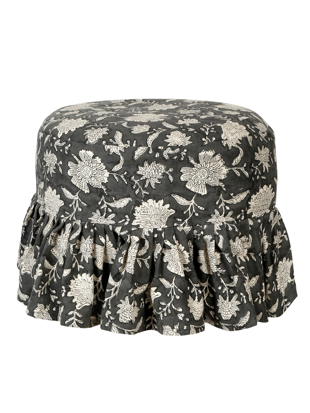 Hand block printed bar stool cover