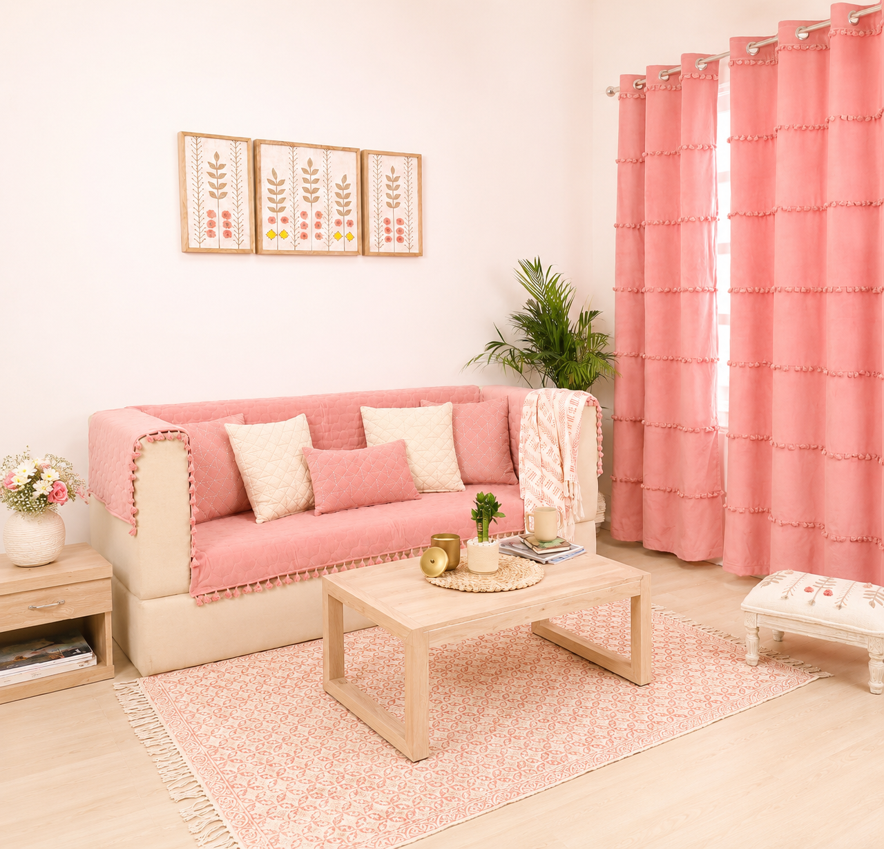 Blush Harmony Living Room Setup