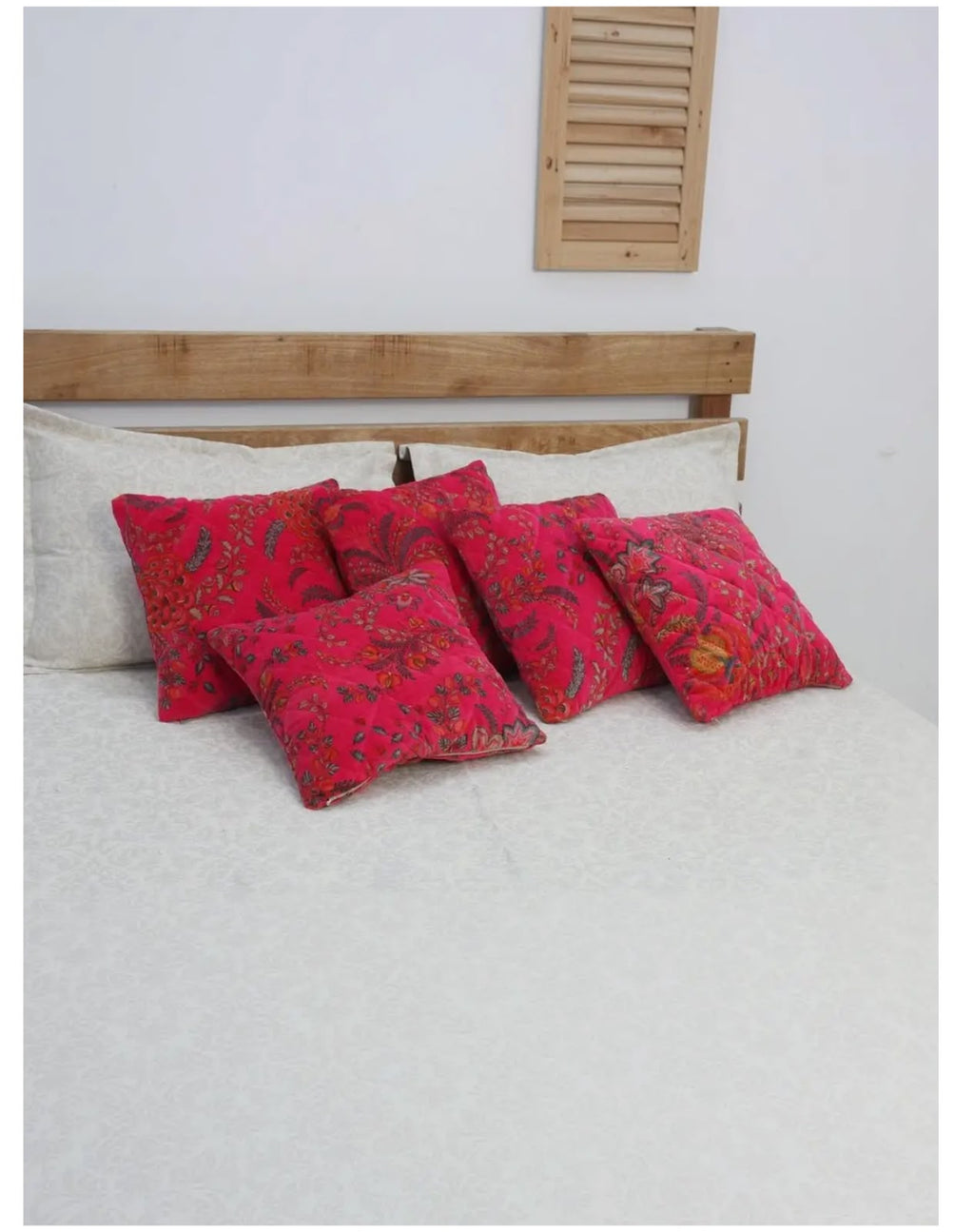 Ruby Garden Velvet Cushion Cover – Set of 5