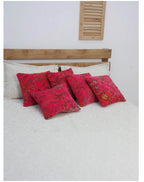 Ruby Garden Velvet Cushion Cover – Set of 5