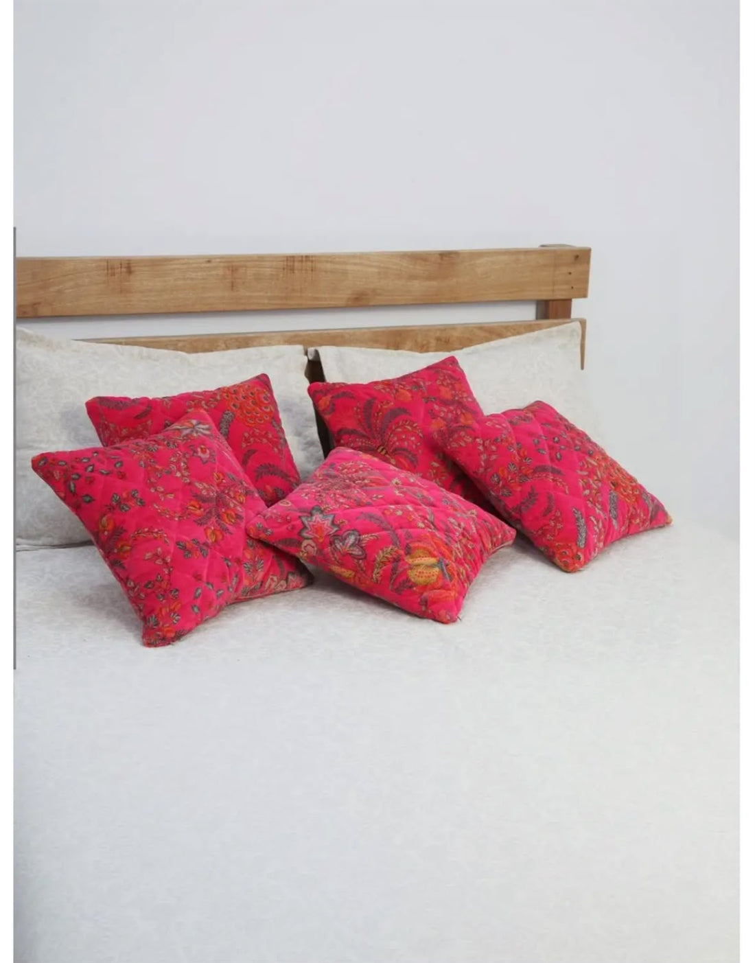 Ruby Garden Velvet Cushion Cover – Set of 5