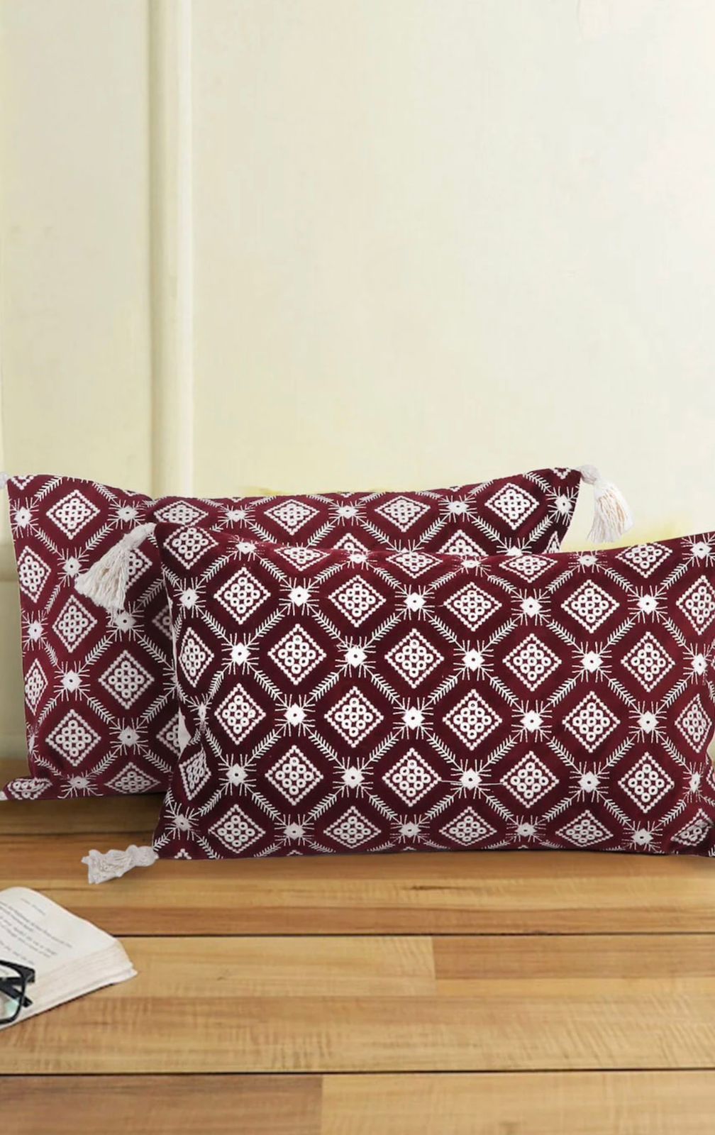 Crimson Cushion Cover Set