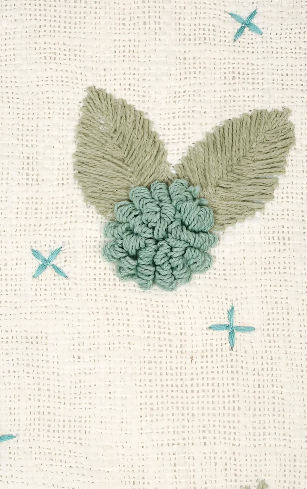 Oceanmint Embroidered Cushion Cover