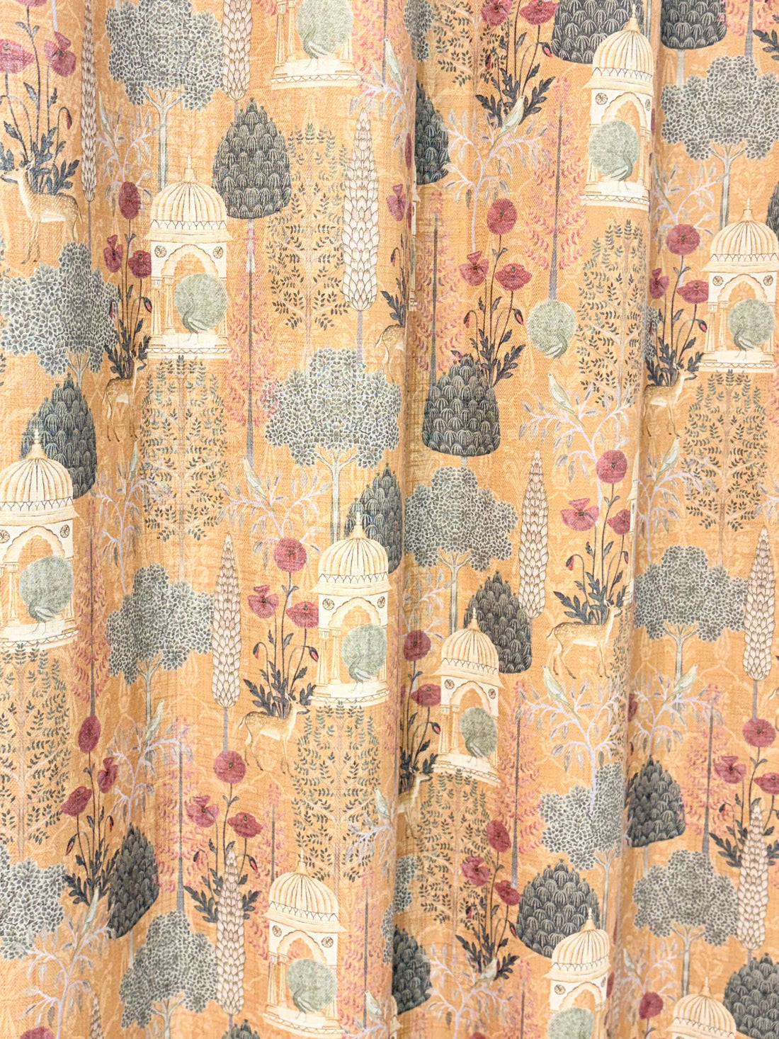 Multicoloured Hand Printed Linen Door Curtains