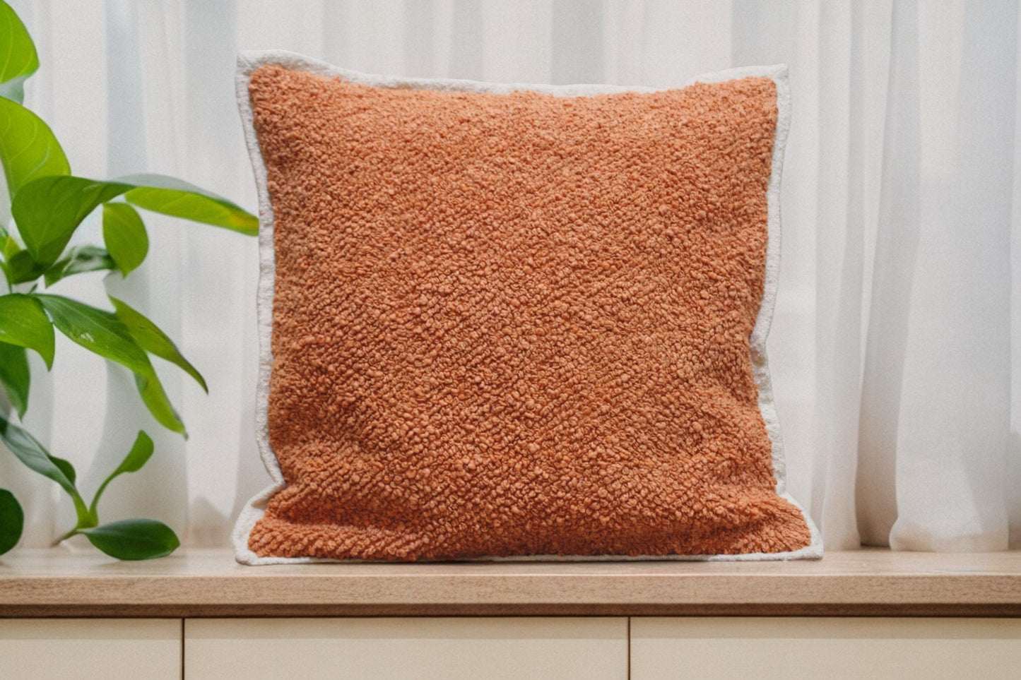 Rust hand woven  pillow cover