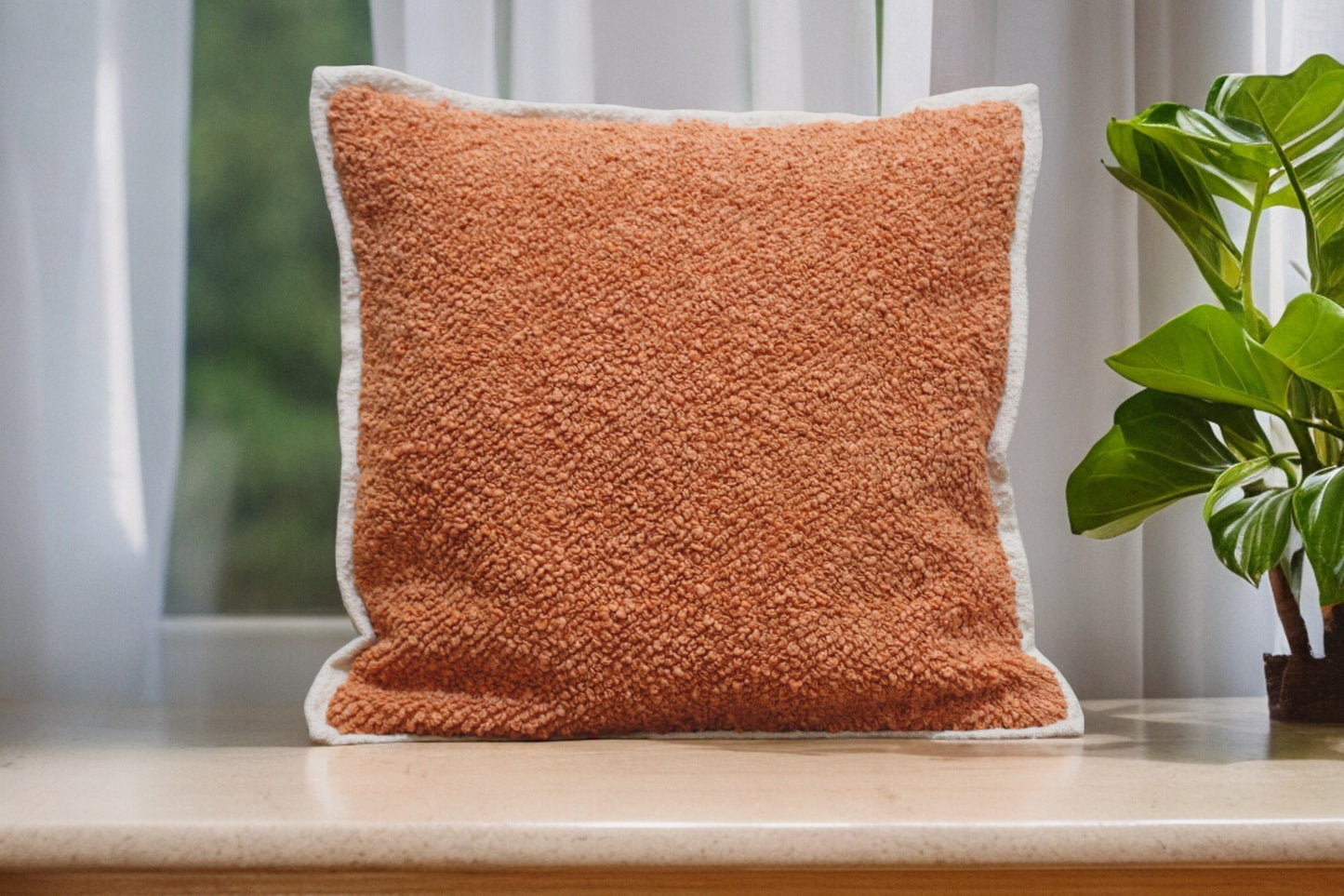 Rust hand woven  pillow cover