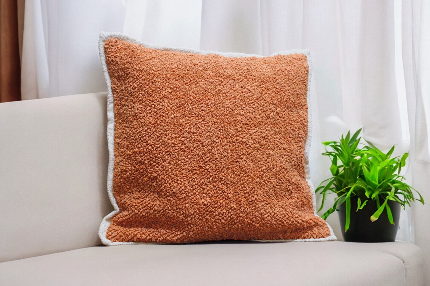 Rust hand woven  pillow cover