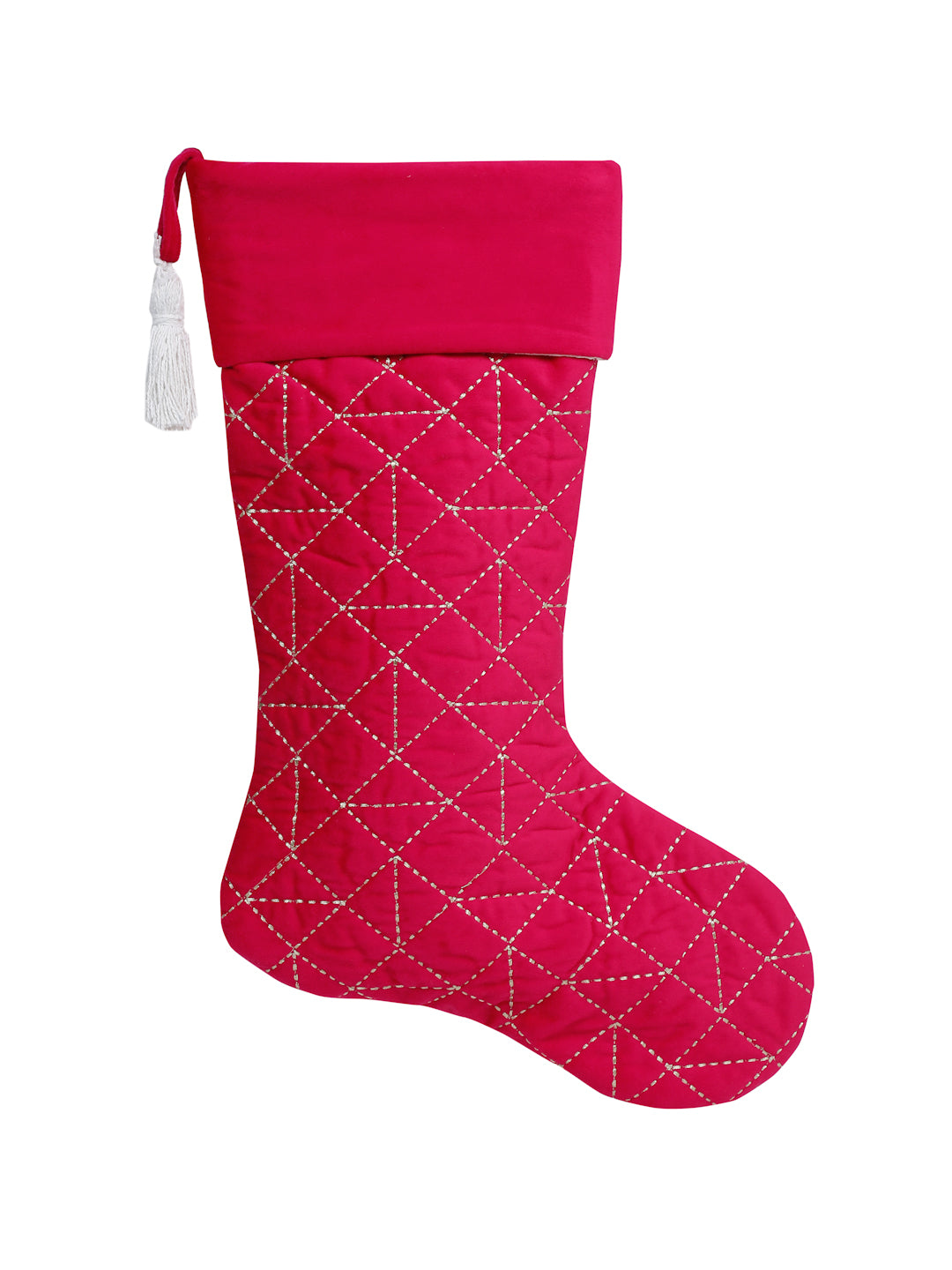 Handmade quilted velvet stocking