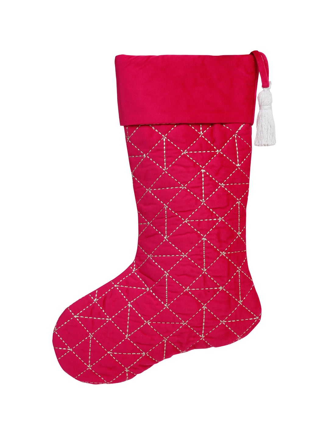 Handmade quilted velvet stocking