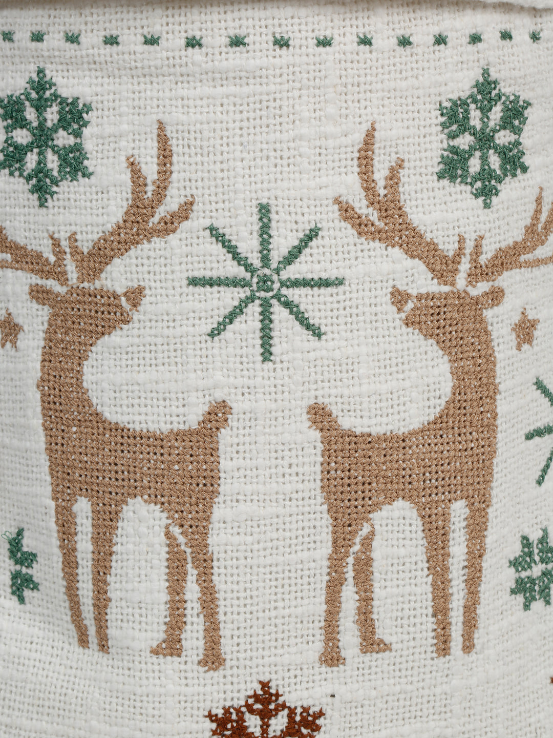 Reindeer pattern embroidered stocking