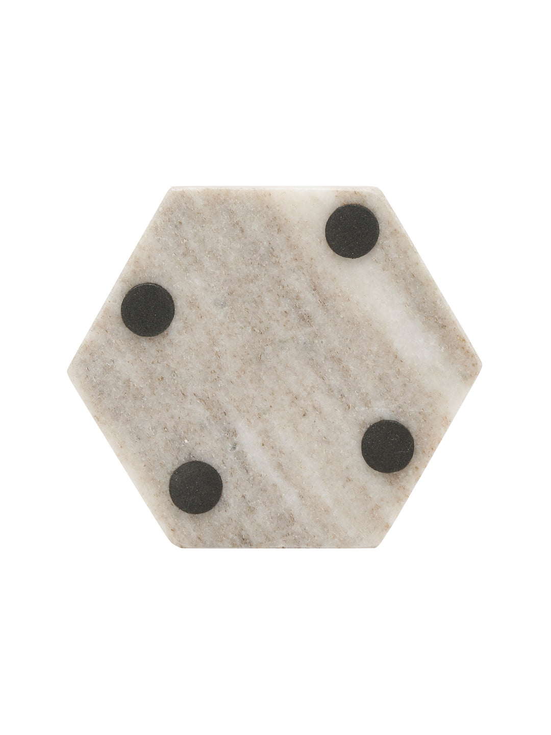 Set of 4 Hexagonal Marble Coaster Set