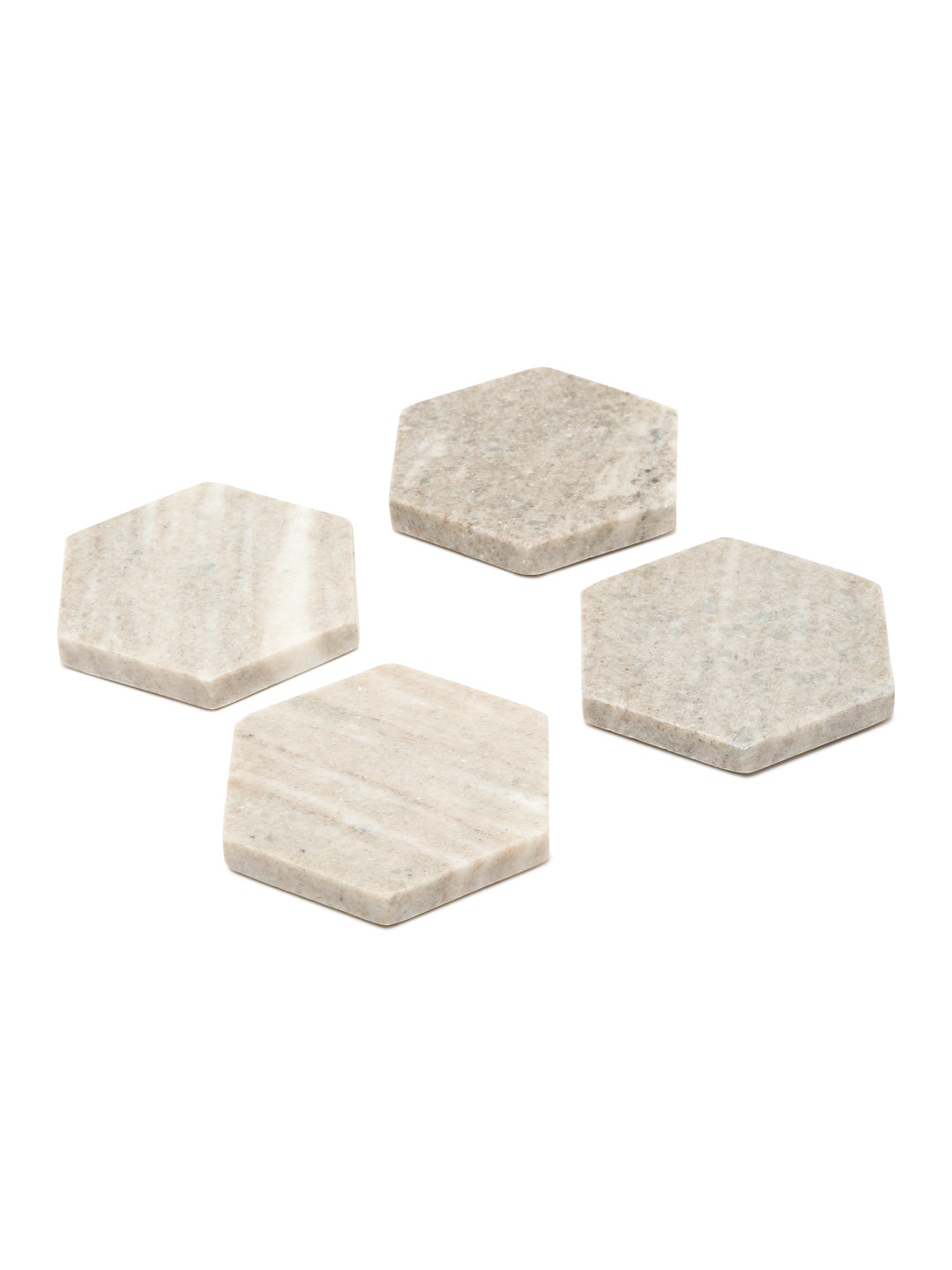 Set of 4 Hexagonal Marble Coaster Set