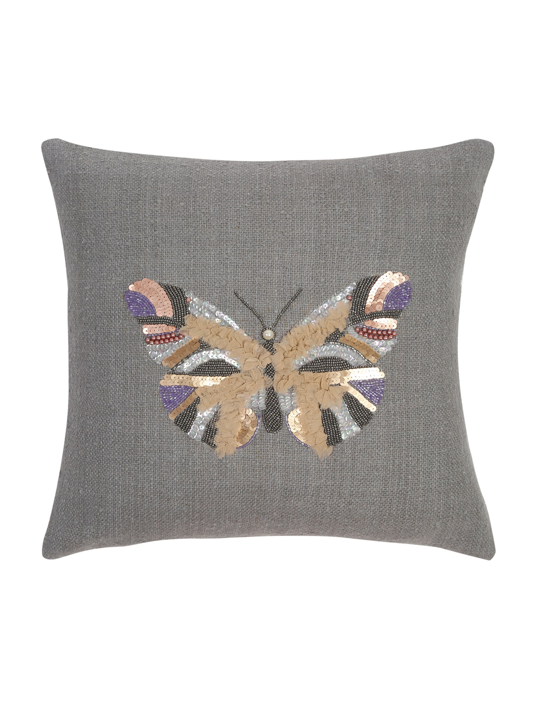 Cotton Boucle Butterfly Pillow Cover