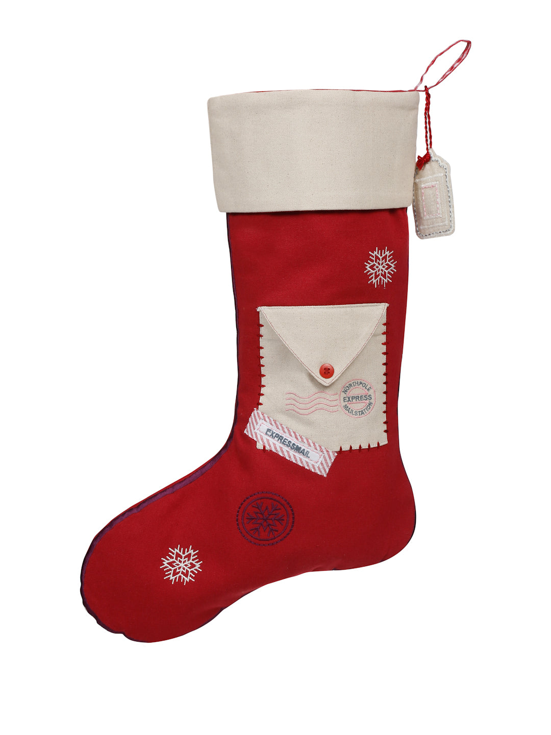 Red and white cotton stocking