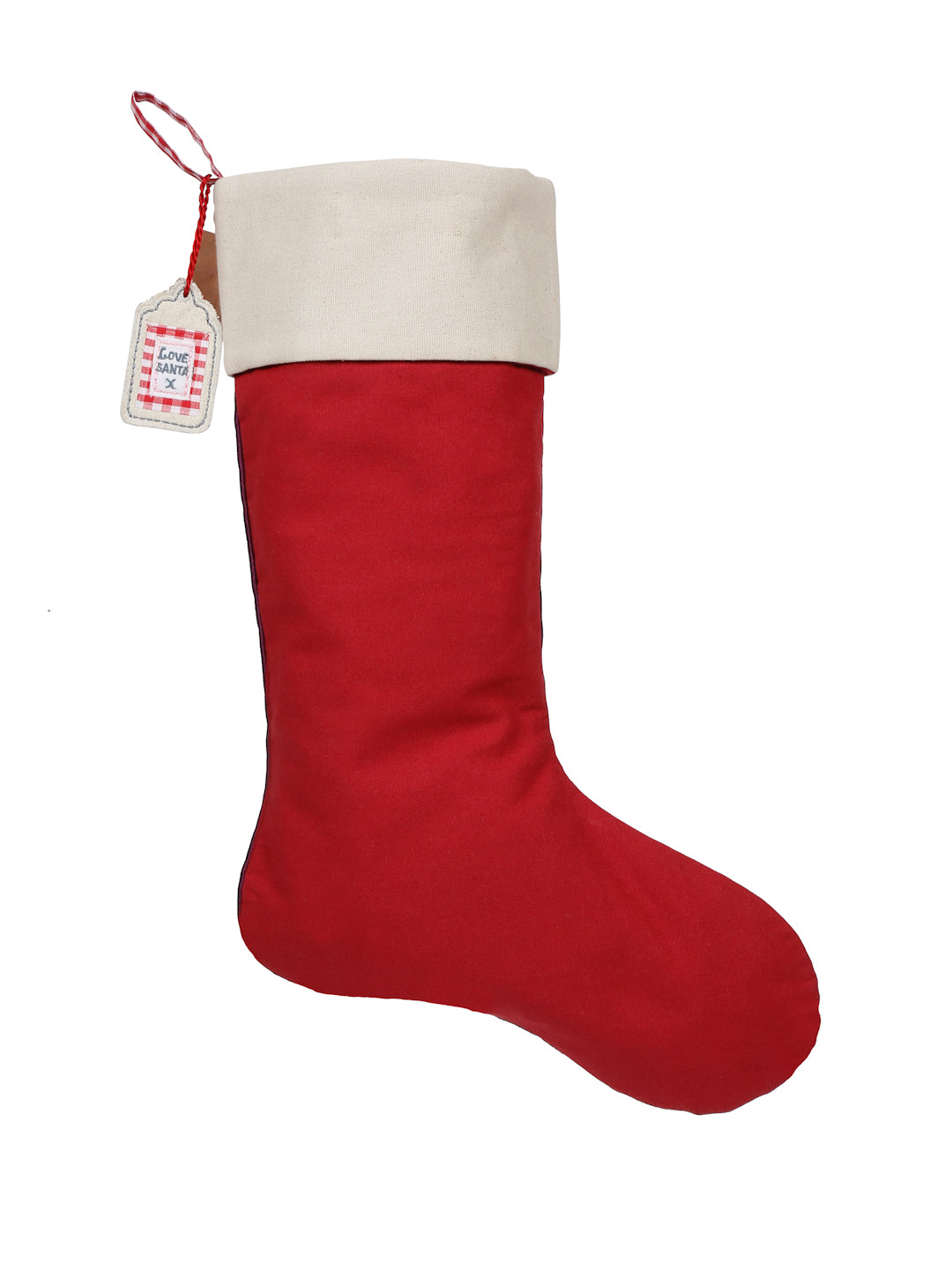 Red and white cotton stocking