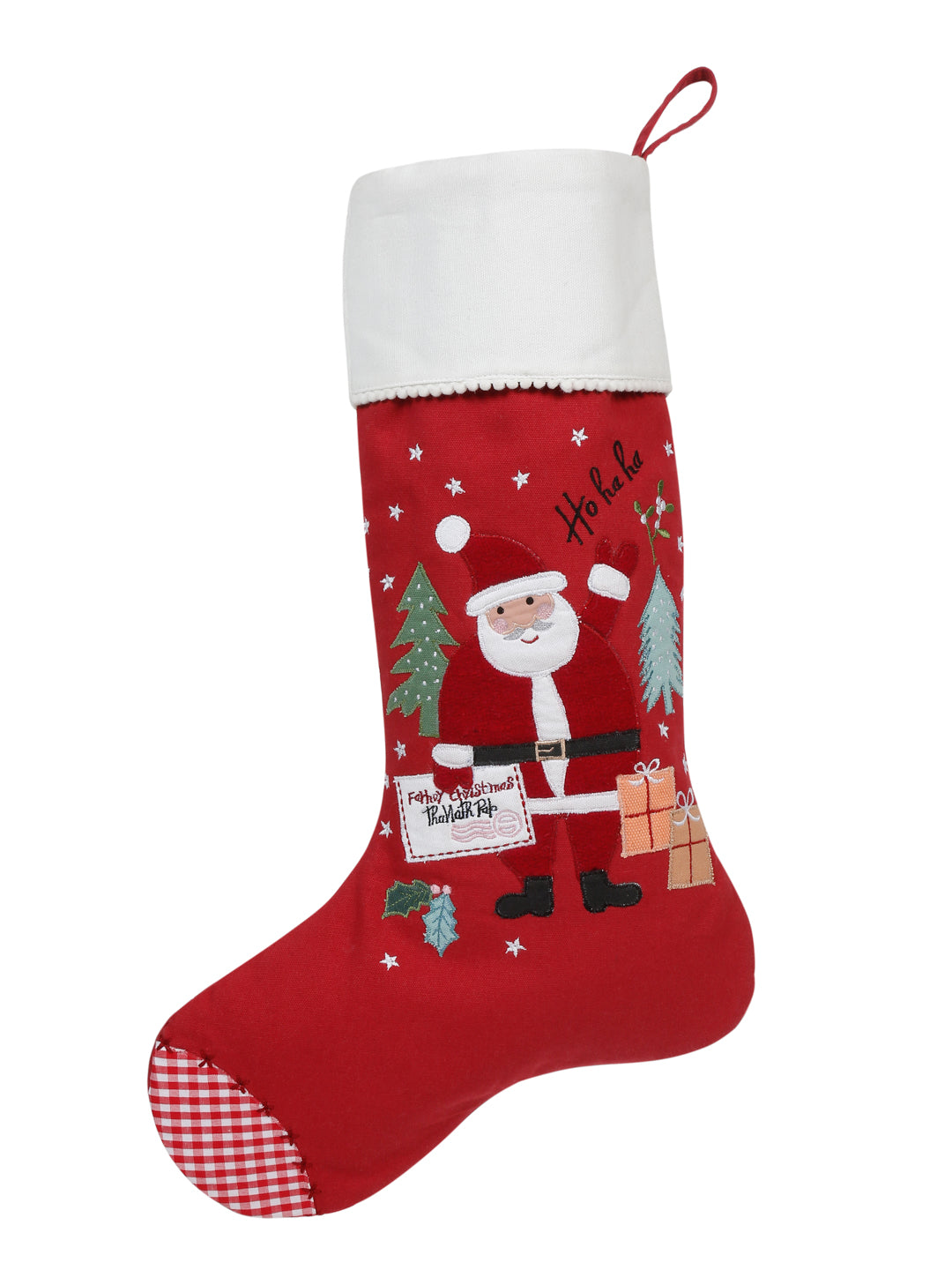 Decorative embroidered cotton stocking