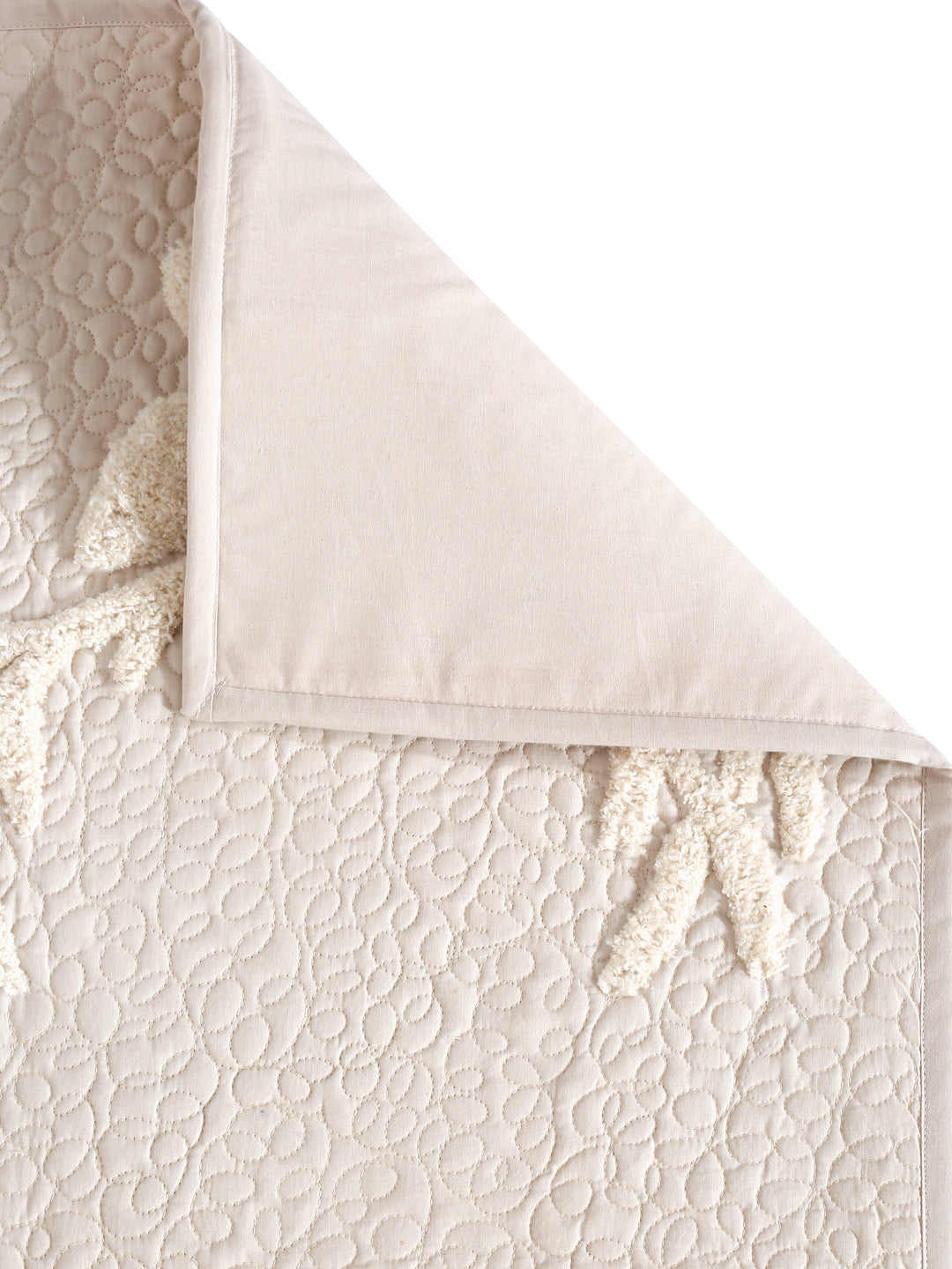 Natural Reindeer Tufted and Quilted Table Runner