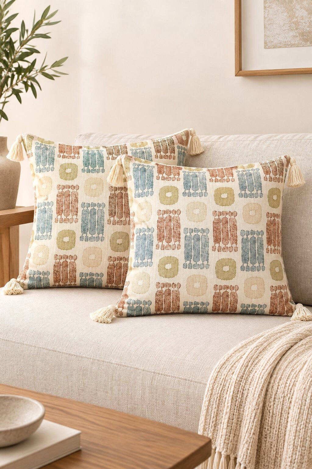 Terra Rhythm Tassel Cushion Covers – Set of 2