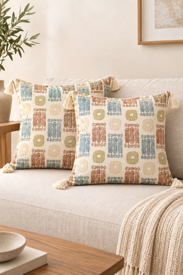 Terra Rhythm Tassel Cushion Covers – Set of 2
