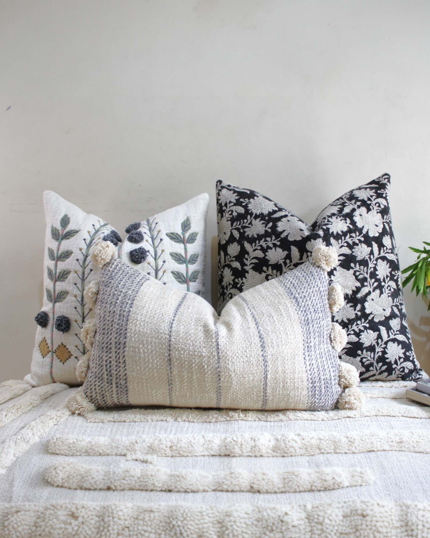 Pack of 3 Floral Pillow Cover