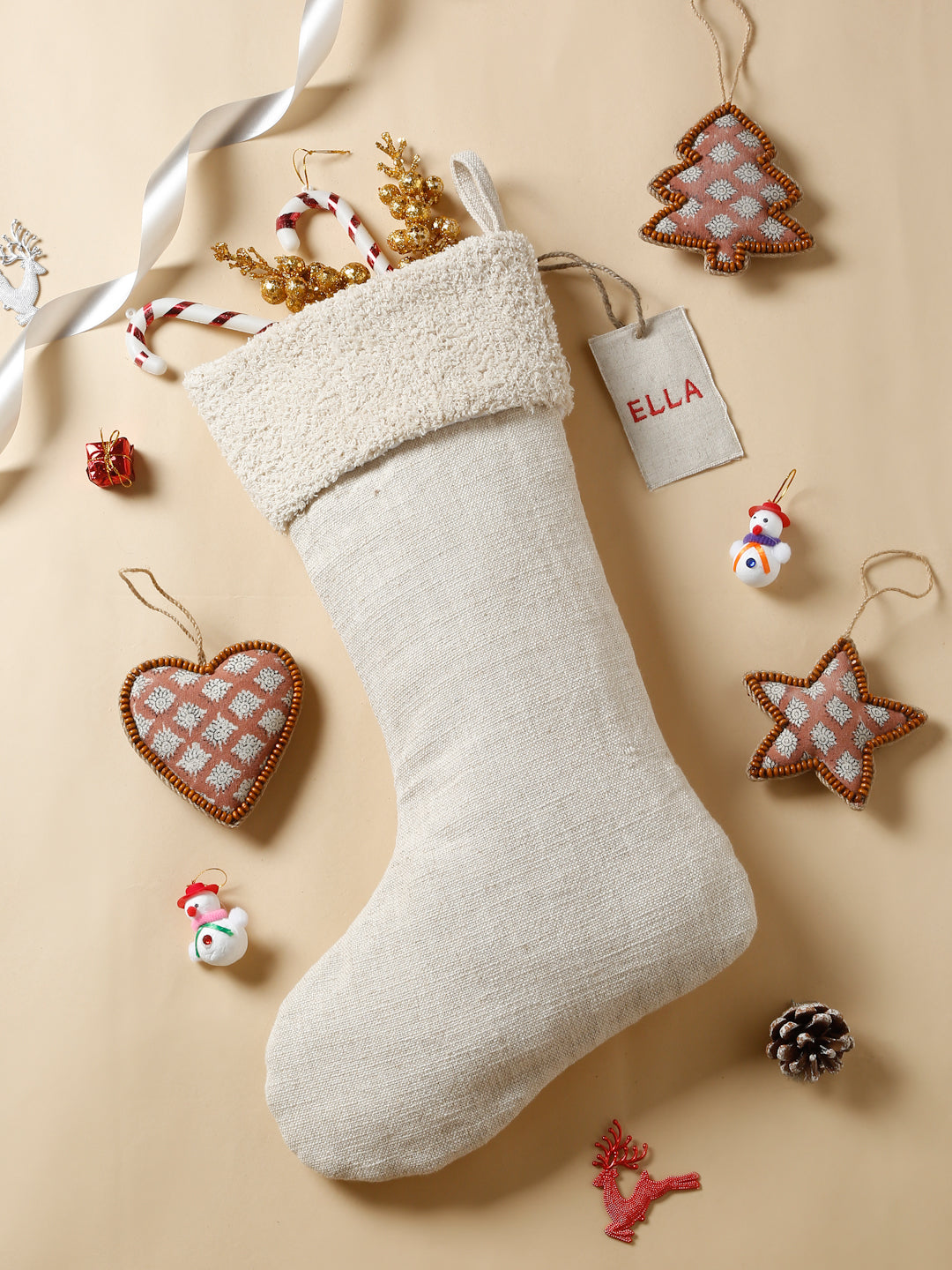 Handwoven decorative stocking