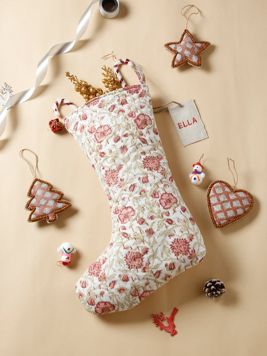 Handmade floral pattern stocking