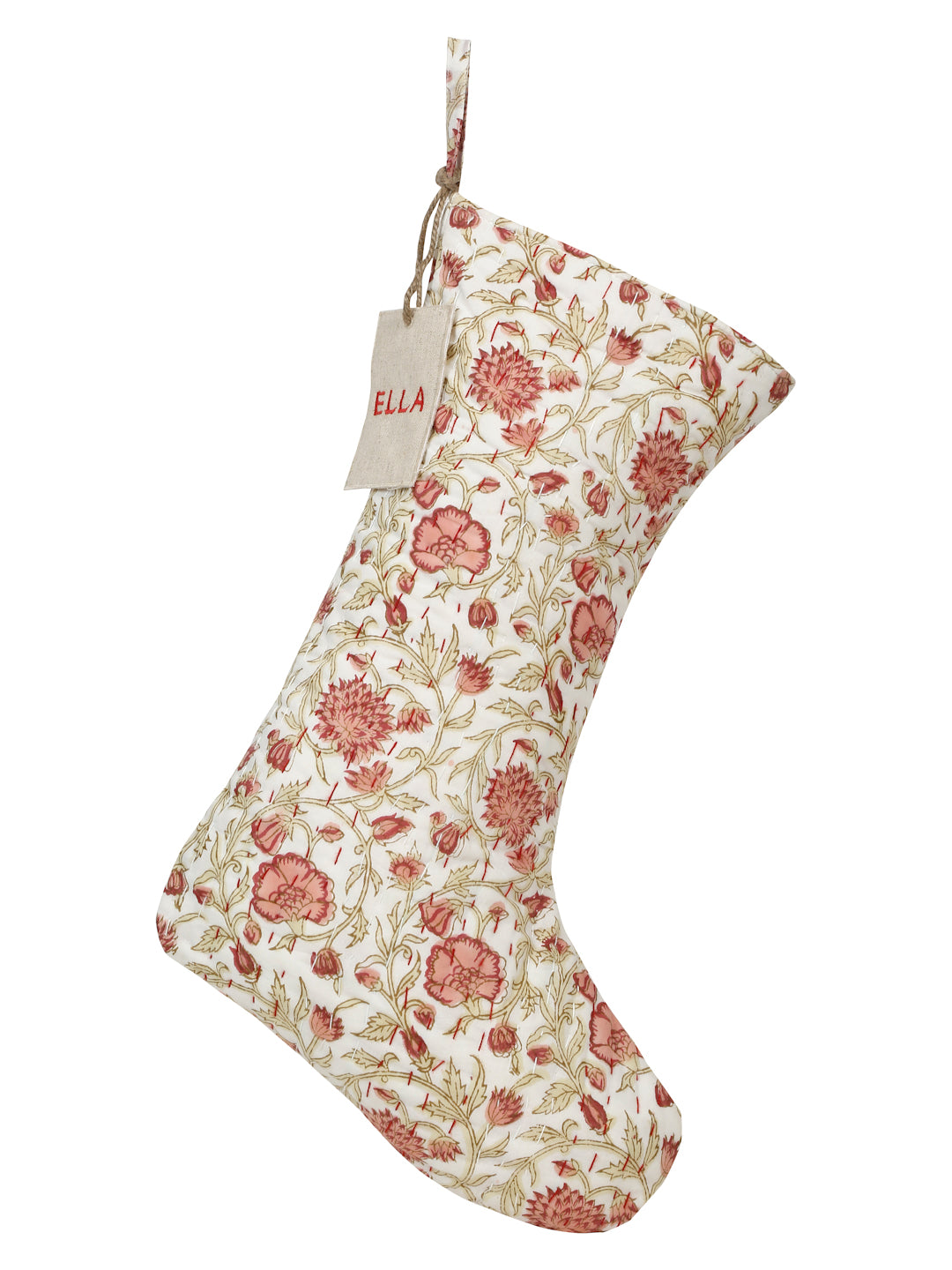 Handmade floral pattern stocking