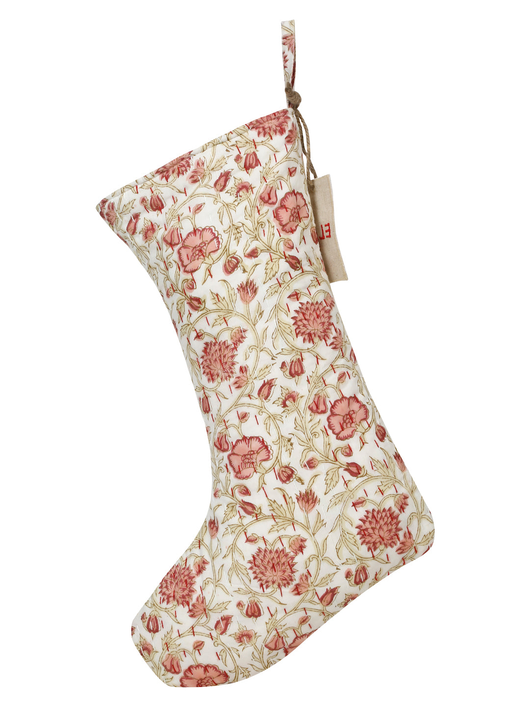 Handmade floral pattern stocking