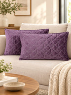 Amethyst Grid Cushion Cover – Set of 2